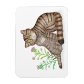 Flexible Cute Scottish Wildcat and kitten magnet (Vertical)