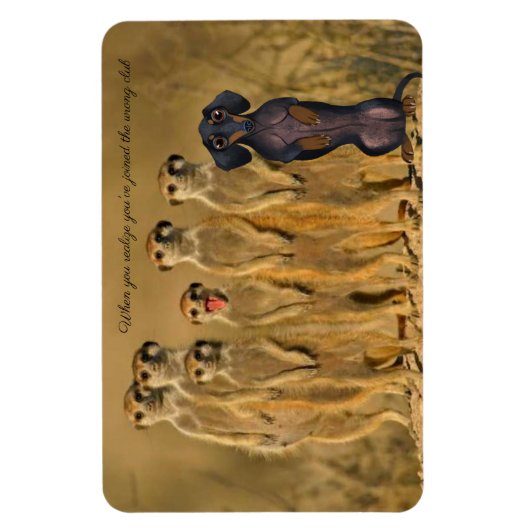 Flexible Dachshund Meerkat Magnet (Vertical)
