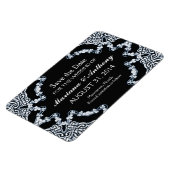 Flexible damas floral noir Magnet Réservez la date (Côté Gauche)