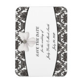 Flexible Damask Elegance Wedding Enregistrer La Date Magnet (Vertical)