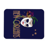 Flexible Damask New Orleans Mask Magnet (Horizontal)