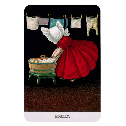 Flexible Début des années 1900 Lundi Sunbonnet Sue Magnet (Vertical)