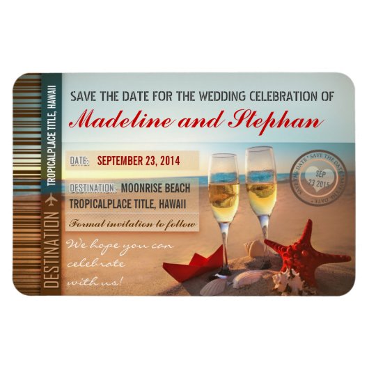 Flexible destination de plage au coucher du soleil Magnet R (Horizontal)