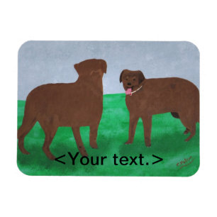 Flexible Deux Chiens Brown et amicaux Vos Paroles Magnet