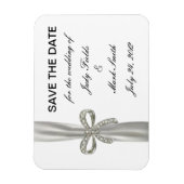Flexible Diamond Bow Wedding Enregistrer La Date Magnet (Vertical)