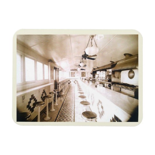 Flexible Diner Interior, 1920 Déco Magnet Vintage (Horizontal)