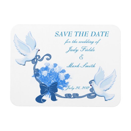 Flexible Dove Save the Date Magnet (Horizontal)