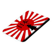 Flexible Drapeau japonais & Samurai guerrier Nippon Magnet (Côté Gauche)