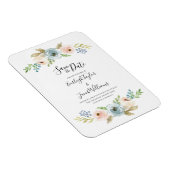 Flexible Dusty Blue et Blush Wedding Save the Date Magnet (Côté Droit)