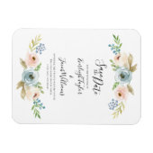 Flexible Dusty Blue et Blush Wedding Save the Date Magnet (Horizontal)