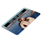 Flexible Ebony Modern Cut Out Save the Date Magnet (Côté Gauche)