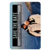 Flexible Ebony Modern Cut Out Save the Date Magnet (Vertical)