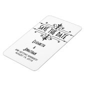 Flexible Ebony v2 Fancy Ornamental Save the Date Magnet (Côté Gauche)