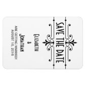 Flexible Ebony v2 Fancy Ornamental Save the Date Magnet (Horizontal)