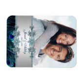 Flexible Elégant Magnet Réservez la date photo Peacock (Horizontal)