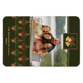 Flexible Élégant or vert joyeux Noël magnet photo (Horizontal)