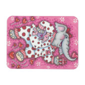 Flexible Elephant amour rose VALENTINE MAGNET (Horizontal)