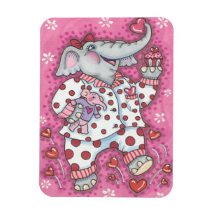 Flexible Elephant amour rose VALENTINE MAGNET