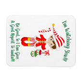 Flexible Elf Vous Regarder Père Noël Christmas Frigo Magnet (Horizontal)