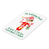 Flexible Elf Vous Regarder Père Noël Christmas Frigo Magnet (Côté Gauche)