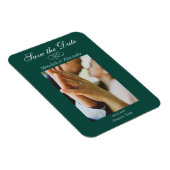 Flexible Emerald Green Photo Save the Date Magnet (Côté Droit)