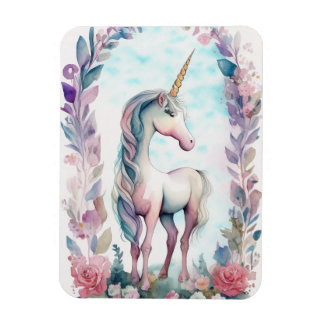 Flexible Enchanted Unicorn Watercolor Magnet