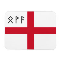England Magnet - Drapeau avec Runes Anglo-Saxon