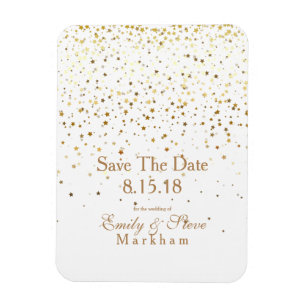 Flexible Enregistrer la date Golden Stars Magnet