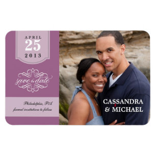 Flexible Enregistrer la date - Lavender Custom Photo Magnet