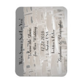 Flexible Enregistrer la date Sepia Mariage chaises Magnet (Vertical)