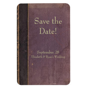 Flexible Enregistrer la date Vintage Purple Book Magnet