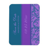 Flexible Enregistrer le Mariage de date Magnet Plum Turquoi (Vertical)