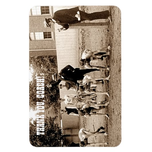 Flexible Entraîneur Merci. Magnet cadeau photo sport vintag (Vertical)