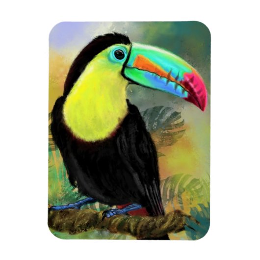 Flexible Exotic Tropical Toco Toucan Bird Magnet Cadeau (Vertical)