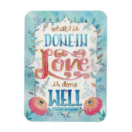 Flexible Fait Dans L'Amour Citation Boho Magnet Floral