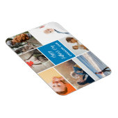 Flexible Fête des pères Photo Collage Magnet Bleu (Côté Droit)
