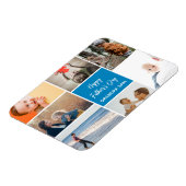 Flexible Fête des pères Photo Collage Magnet Bleu (Côté Gauche)