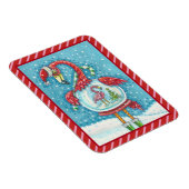 Flexible Flamant rose ROSE BLANC NOËL SNOWGLOBE MAGNET (Côté Droit)