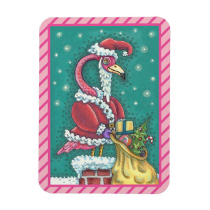 FLEXIBLE FLAMANT ROSE ROSE CHAUD SANTA CLAUS, MAGNET DE NOË
