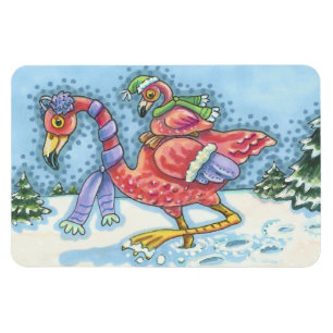 Flexible Flamant rose ROSE PROFONDE NEIGE NOËL MAGNET Recta