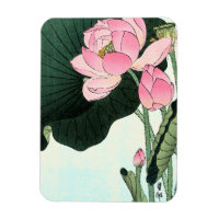 Fleur japonaise Lotus - Magnet d'art Vintage
