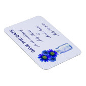Flexible Fleurs Bleues Mason Jar Enregistrer La Date Magnet (Côté Droit)