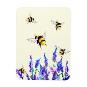 Flexible Fleurs de printemps et Abeilles volantes Magnet