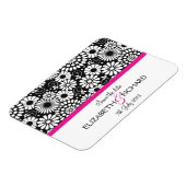 Flexible Fleurs noires rétro 'Sauvez la date' Magnet (Côté Gauche)