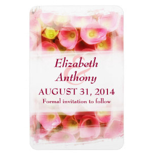 Flexible fleurs roses élégant Magnet Réservez la date