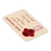 Flexible Fleurs Rouges Mason Jar Enregistrer La Date Magnet (Côté Droit)