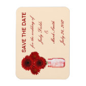 Flexible Fleurs Rouges Mason Jar Enregistrer La Date Magnet (Vertical)