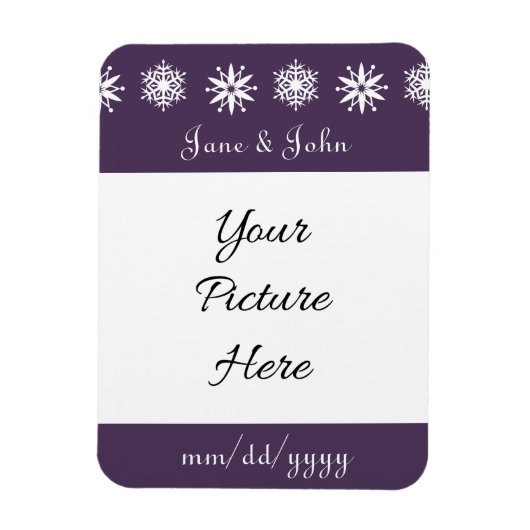 Flexible Flocons d'hiver en violet Magnet de sauvegarde de (Vertical)