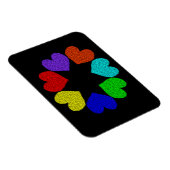 Flexible Flore Arc-en-ciel amour Coeurs Magnet (Côté Droit)