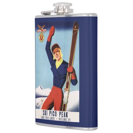 Flexible Flyer Pin-Up-Skiing-meisje Heupfles (Links)